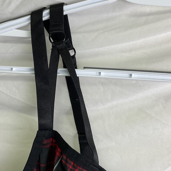 Torrid Curve Red and Black Plaid Chemise Bodysuit - Picture 4 of 8